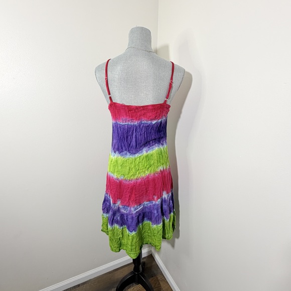 Isla bonita tie-dye summer dress tie-dye beach coverup in Pink - Picture 5 of 8